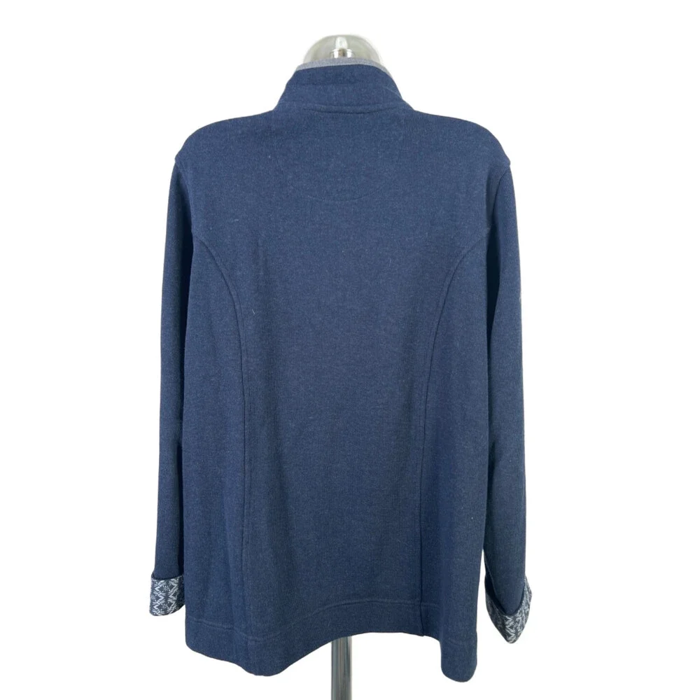 Orvis Women's Blue 1/4 Zip Long Sleeve Pullover Sweater - L